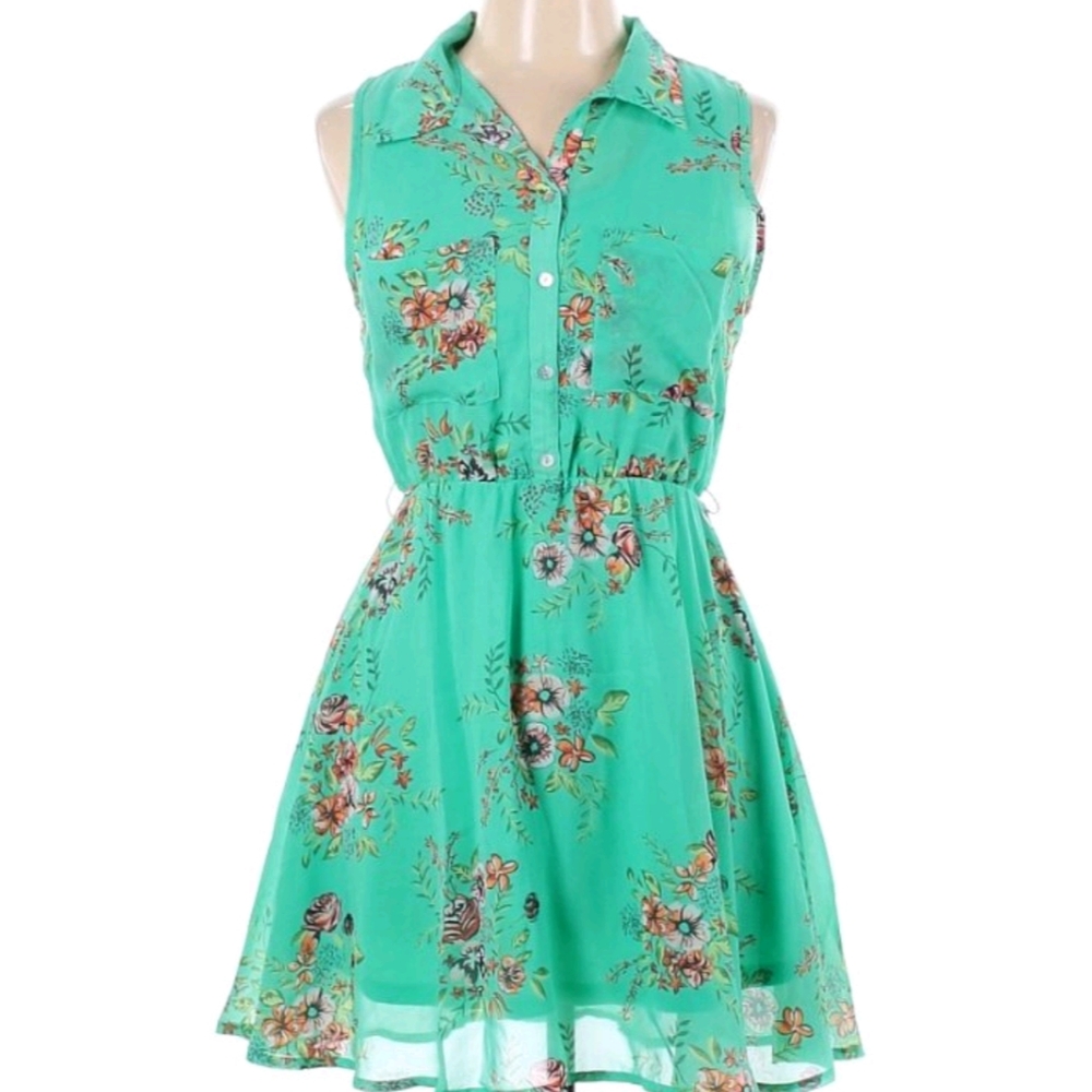 Free bird dress , Green Floral